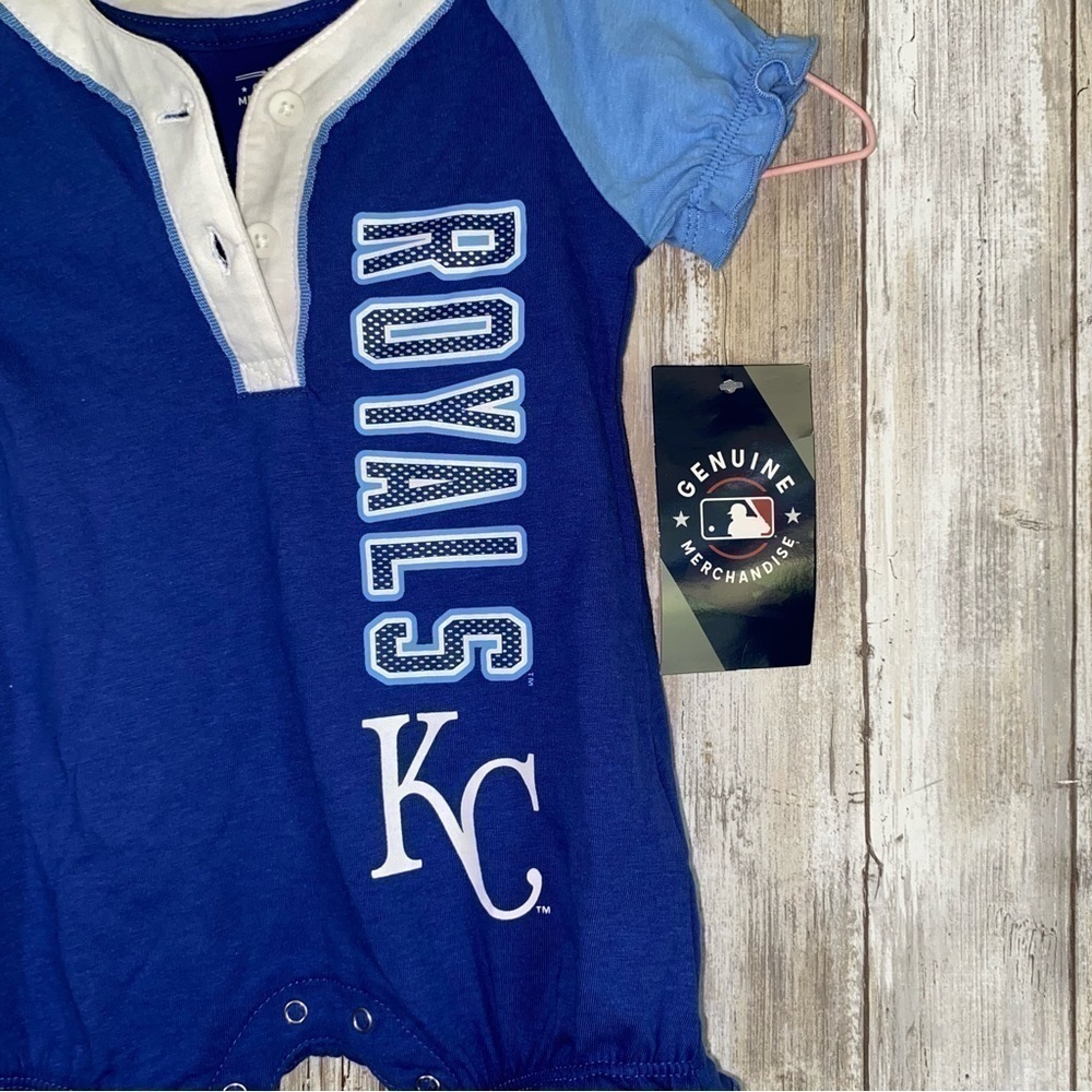 NWT Kansas City Royals Baby Girl Onesie 3-6M MLB Blue Cute Outfit - Picture 2 of 5